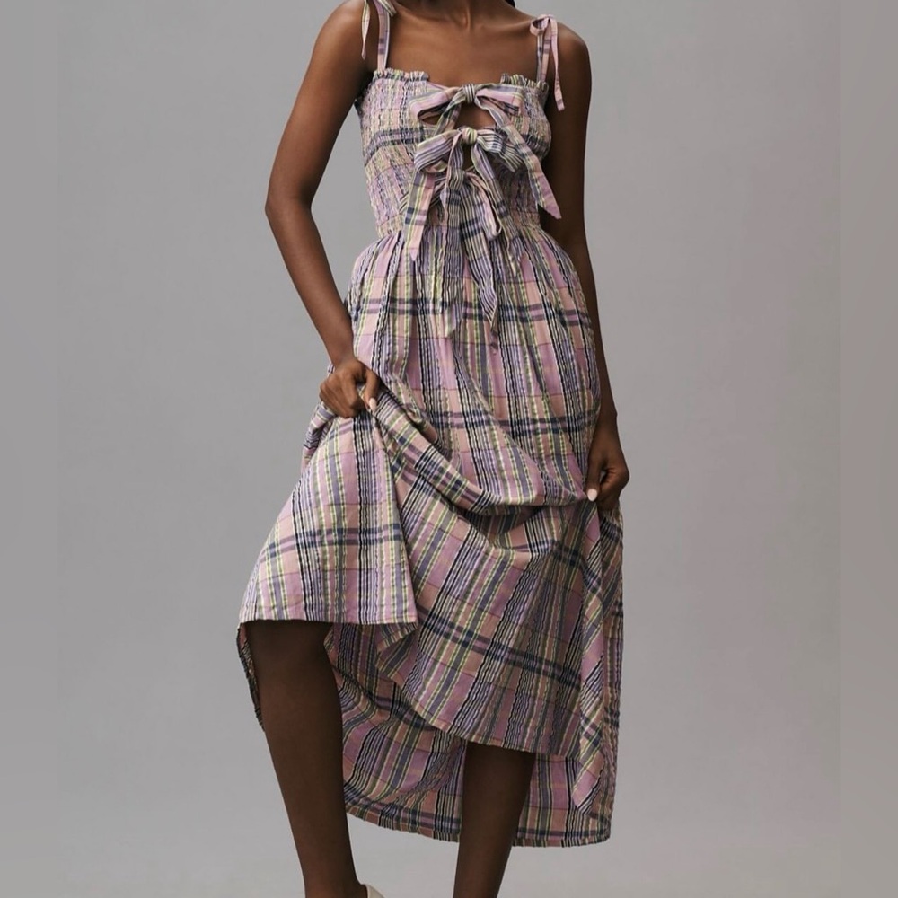 Damson Madder plaid maxi dress size 4! NWT!